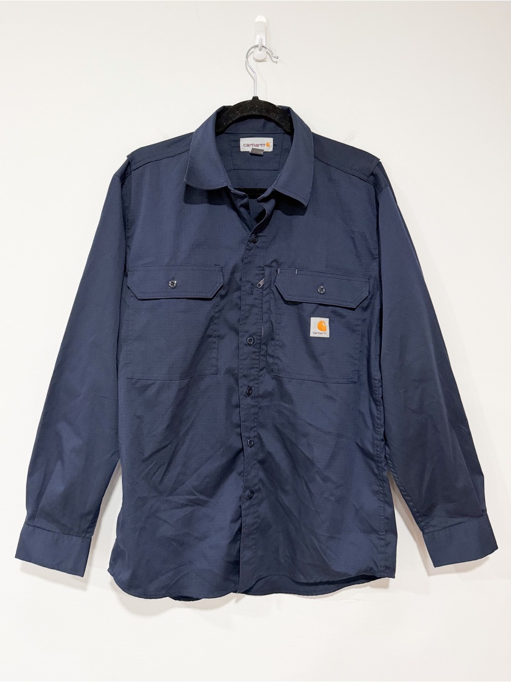 Carhartt Men’s Navy Button-Up Utility Work Shirt Size Medium